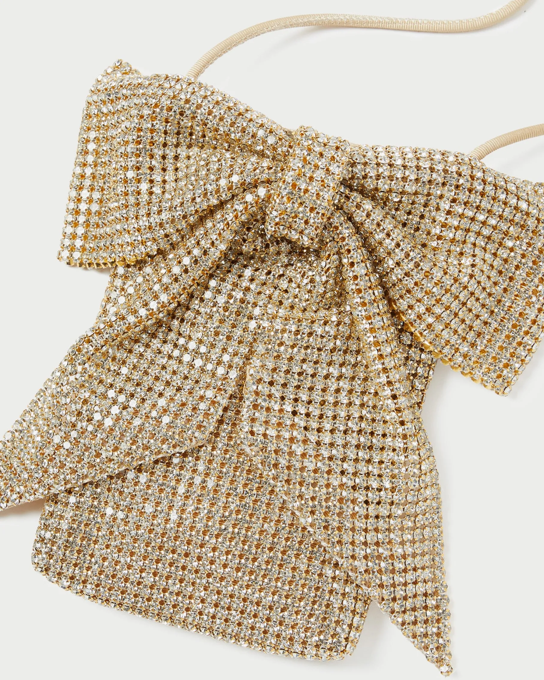 Violet Cream Satin Bow Crossbody