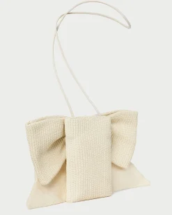 Violet Cream Satin Bow Crossbody