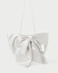 Violet Cream Satin Bow Crossbody