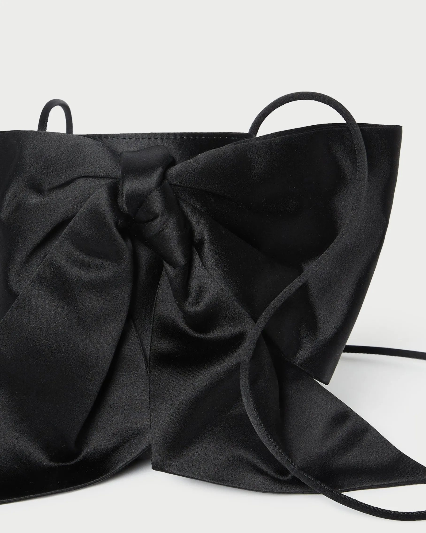 Violet Cream Satin Bow Crossbody