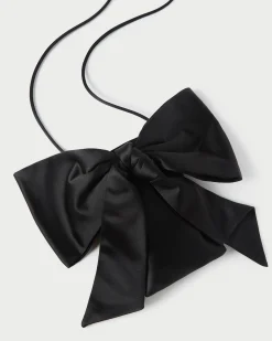 Violet Cream Satin Bow Crossbody